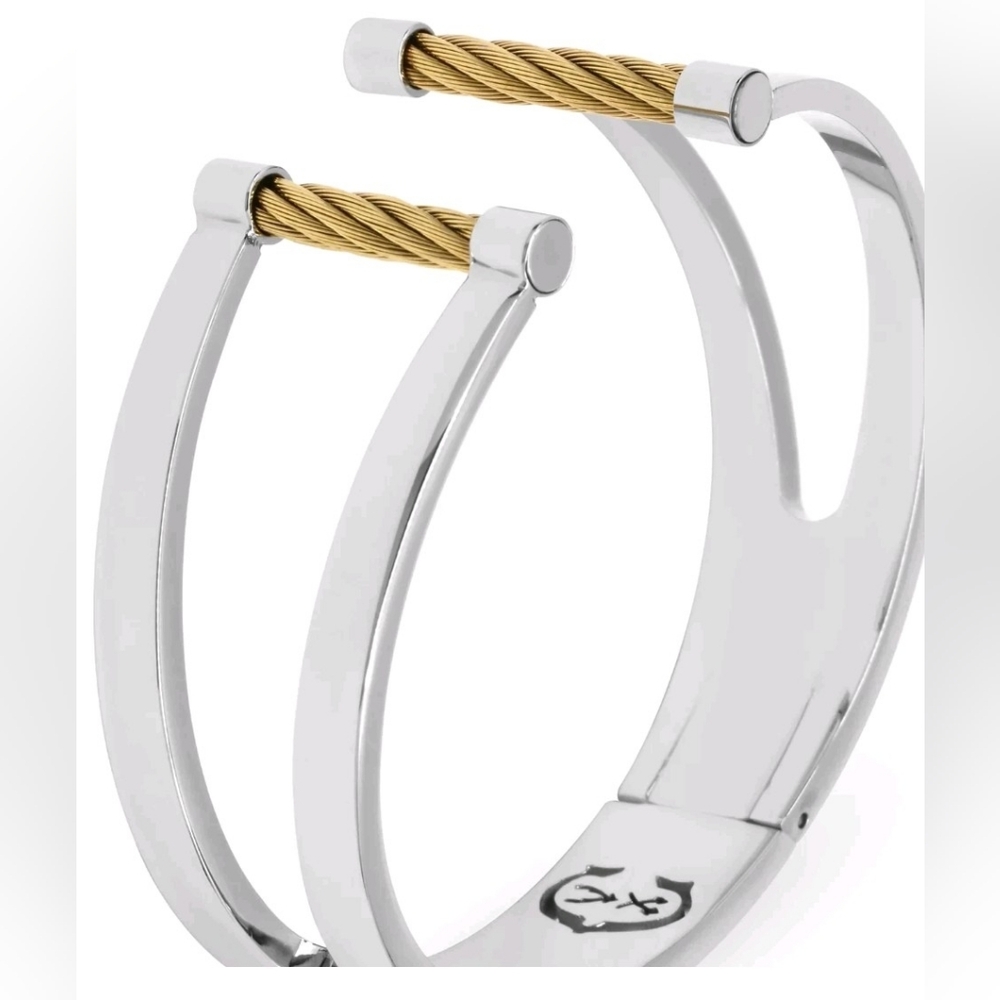 NIB XL Women’s Charriol Cable Cuff Bracelet Silver & Gold Tone Luxury Jewelry - Picture 5 of 7